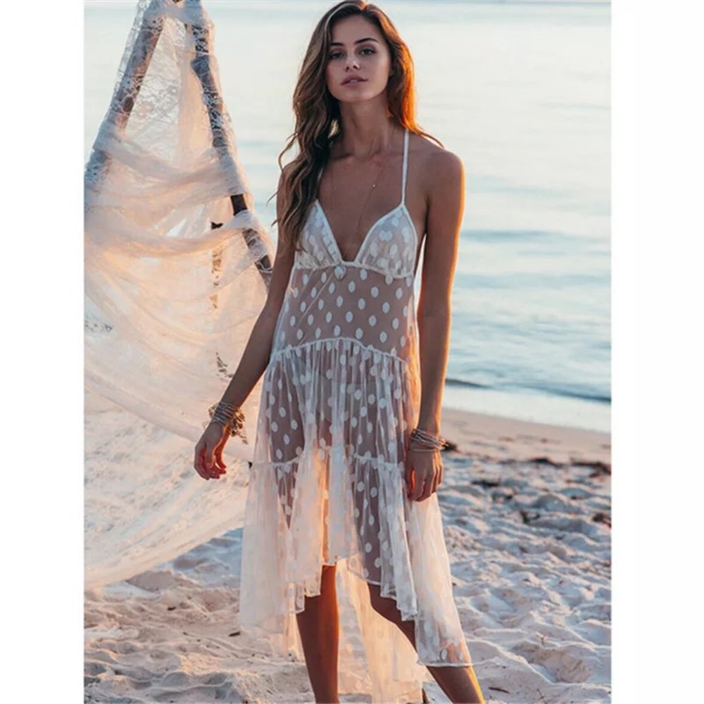 Restocking! Boho Baby Doll Cover Up Hi Lo Midi - Picture 4 of 4